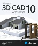 Version 1: "Ashampoo 3D CAD 10 Architecture software interface displaying architectural design tools."